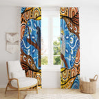 Australia Birds Aboriginal Art Window Curtain