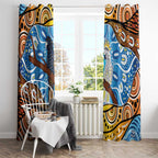 Australia Birds Aboriginal Art Window Curtain