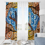 Australia Birds Aboriginal Art Window Curtain