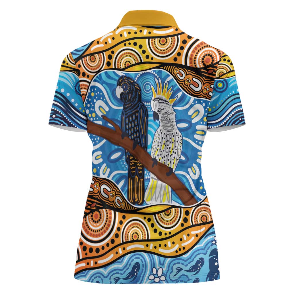Australia Birds Aboriginal Art Women Polo Shirt