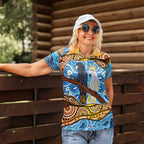 Australia Birds Aboriginal Art Women Polo Shirt