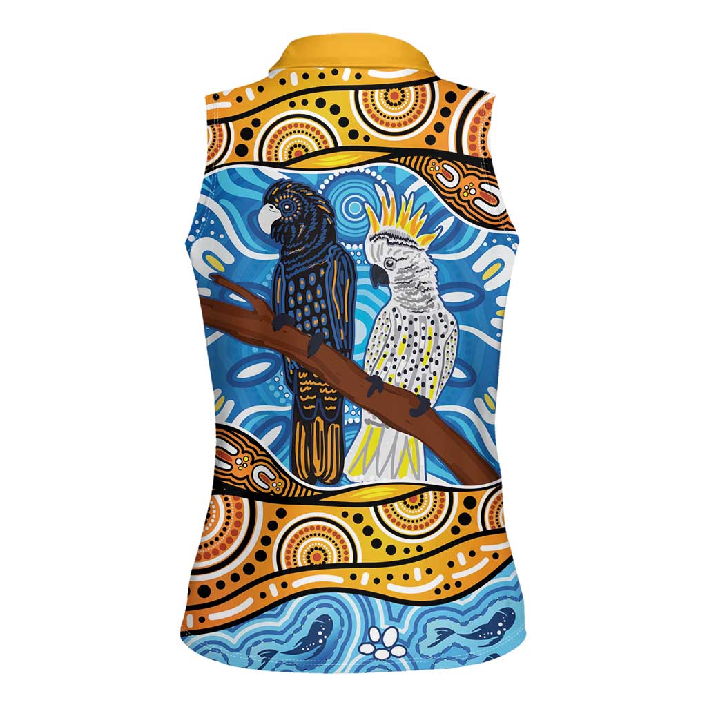 Australia Birds Aboriginal Art Women Sleeveless Polo Shirt