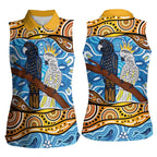 Australia Birds Aboriginal Art Women Sleeveless Polo Shirt