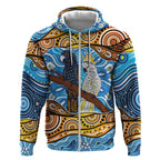 Australia Birds Aboriginal Art Zip Hoodie