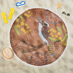 Kookaburra Aboriginal Dot Painting Beach Blanket