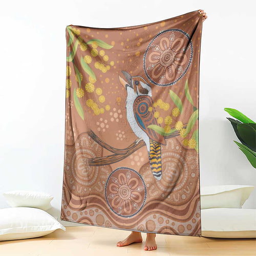 Kookaburra Aboriginal Dot Painting Blanket