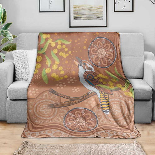 Kookaburra Aboriginal Dot Painting Blanket