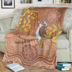 Kookaburra Aboriginal Dot Painting Blanket