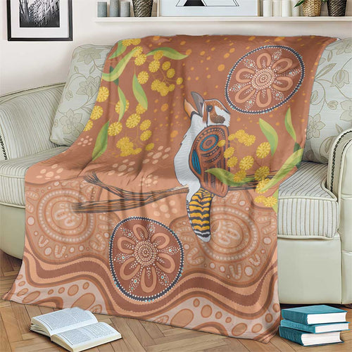 Kookaburra Aboriginal Dot Painting Blanket