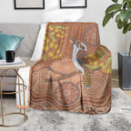 Kookaburra Aboriginal Dot Painting Blanket