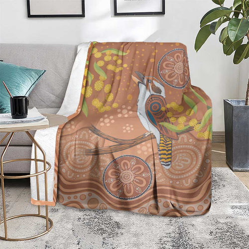 Kookaburra Aboriginal Dot Painting Blanket