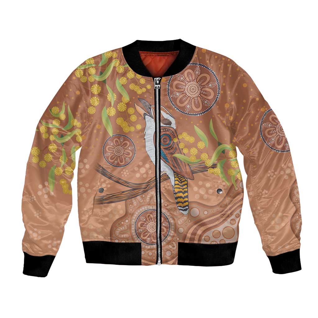 Kookaburra Aboriginal Dot Painting Bomber Jacket