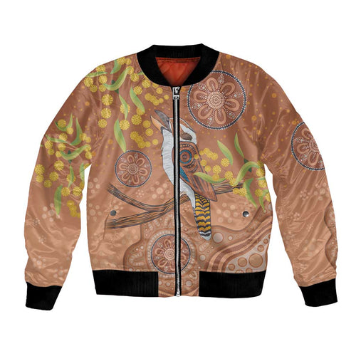 Kookaburra Aboriginal Dot Painting Bomber Jacket