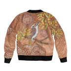 Kookaburra Aboriginal Dot Painting Bomber Jacket