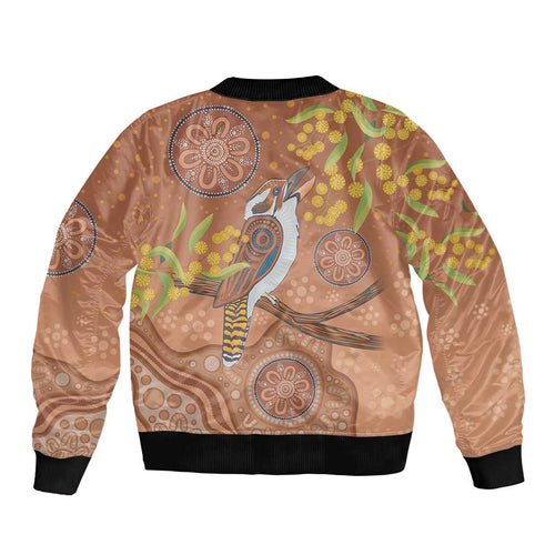 Kookaburra Aboriginal Dot Painting Bomber Jacket