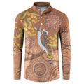 Kookaburra Aboriginal Dot Painting Button Sweatshirt