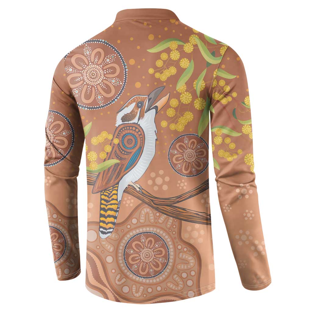 Kookaburra Aboriginal Dot Painting Button Sweatshirt