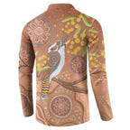 Kookaburra Aboriginal Dot Painting Button Sweatshirt