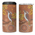Kookaburra Aboriginal Dot Painting 4 in 1 Can Cooler Tumbler