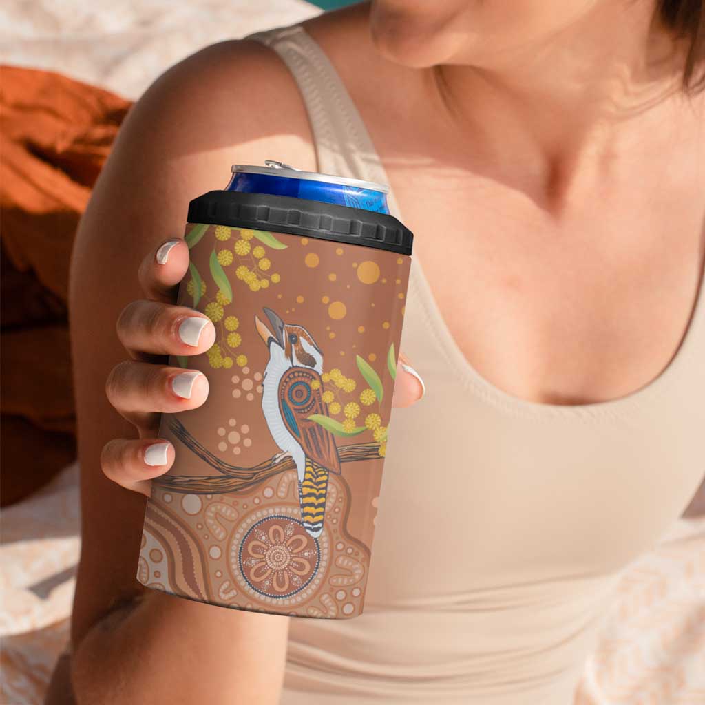 Kookaburra Aboriginal Dot Painting 4 in 1 Can Cooler Tumbler
