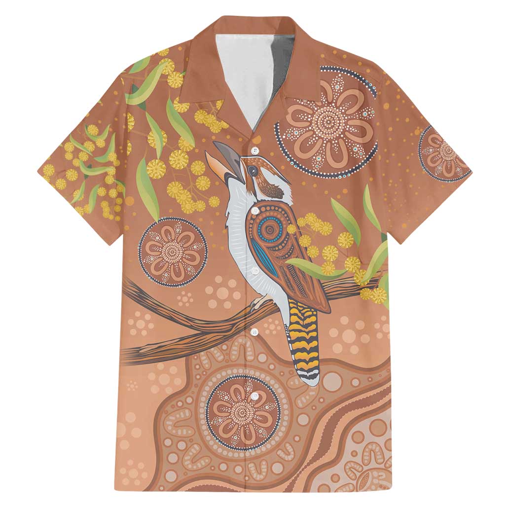 Kookaburra Aboriginal Dot Painting Family Matching Mermaid Dress and Hawaiian Shirt