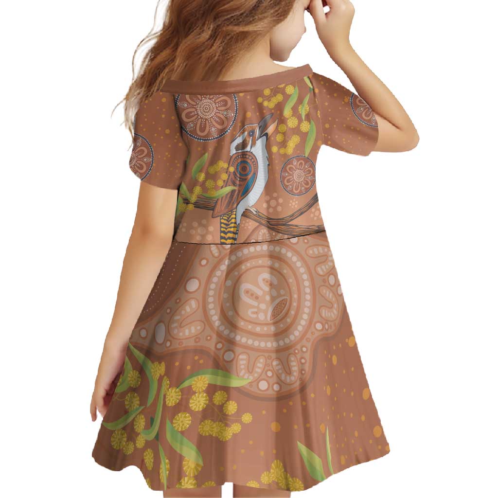 Kookaburra Aboriginal Dot Painting Family Matching Off Shoulder Maxi Dress and Hawaiian Shirt