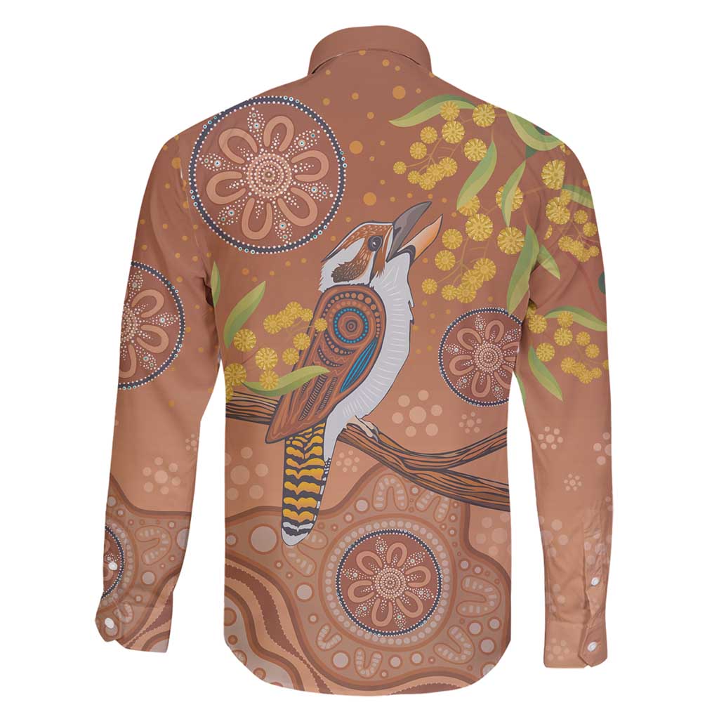 Kookaburra Aboriginal Dot Painting Family Matching Off Shoulder Maxi Dress and Hawaiian Shirt