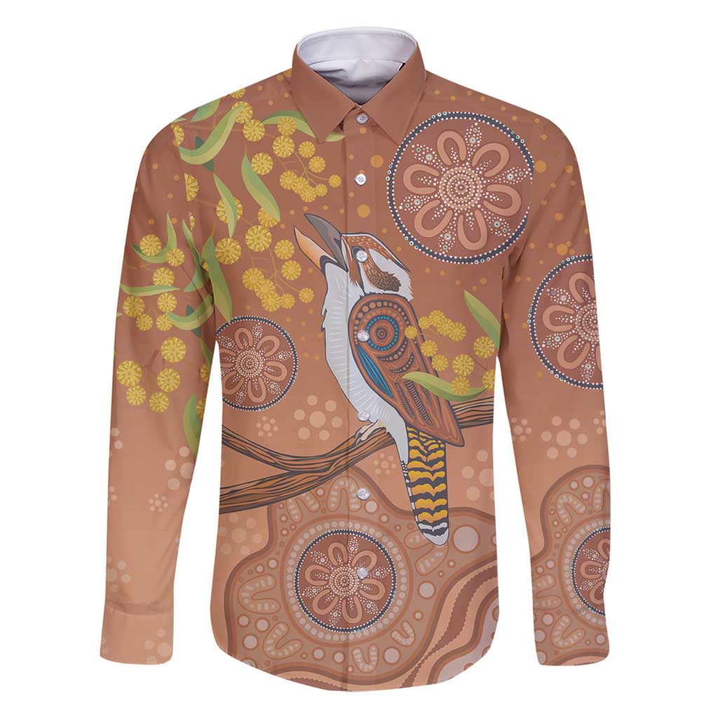 Kookaburra Aboriginal Dot Painting Family Matching Summer Maxi Dress and Hawaiian Shirt