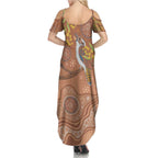 Kookaburra Aboriginal Dot Painting Family Matching Summer Maxi Dress and Hawaiian Shirt