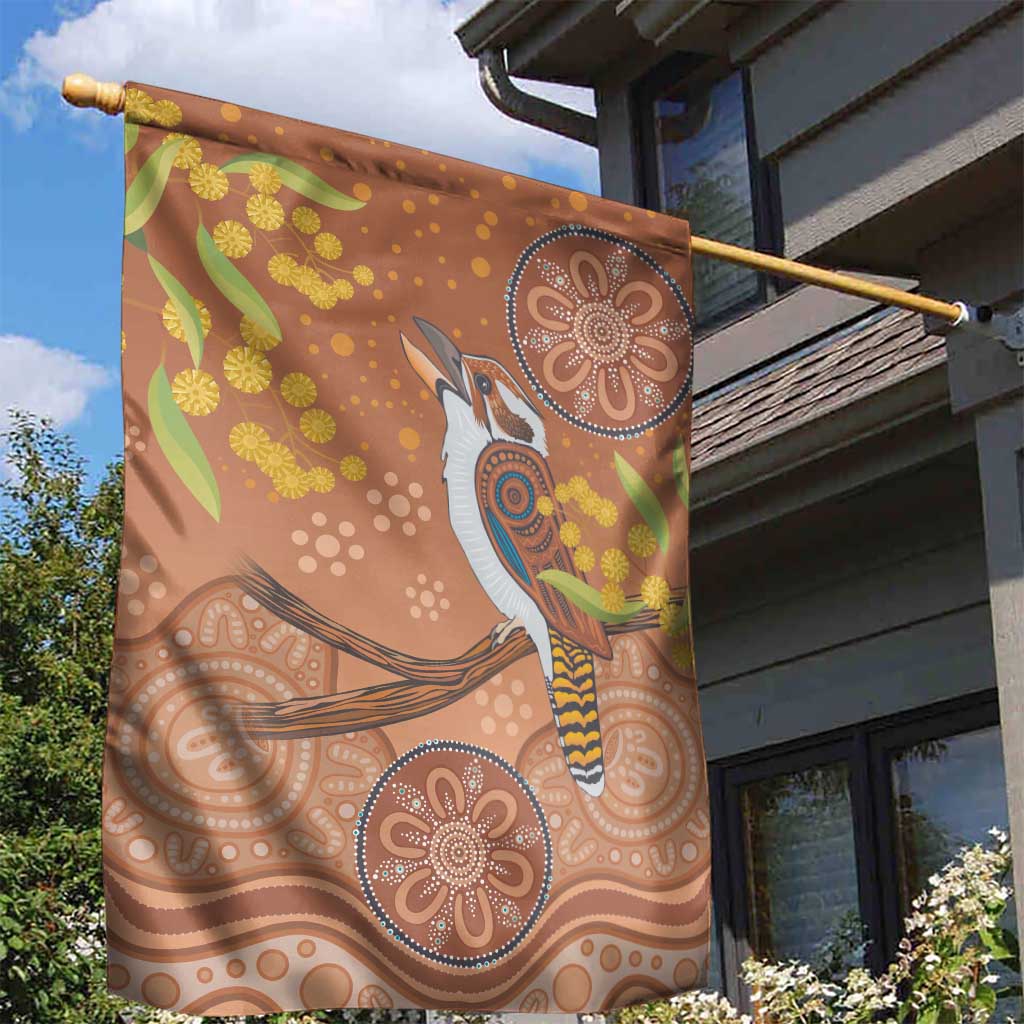 Kookaburra Aboriginal Dot Painting Garden Flag