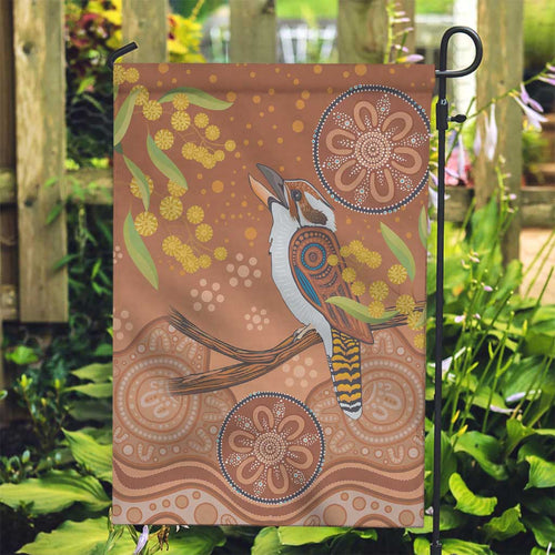 Kookaburra Aboriginal Dot Painting Garden Flag