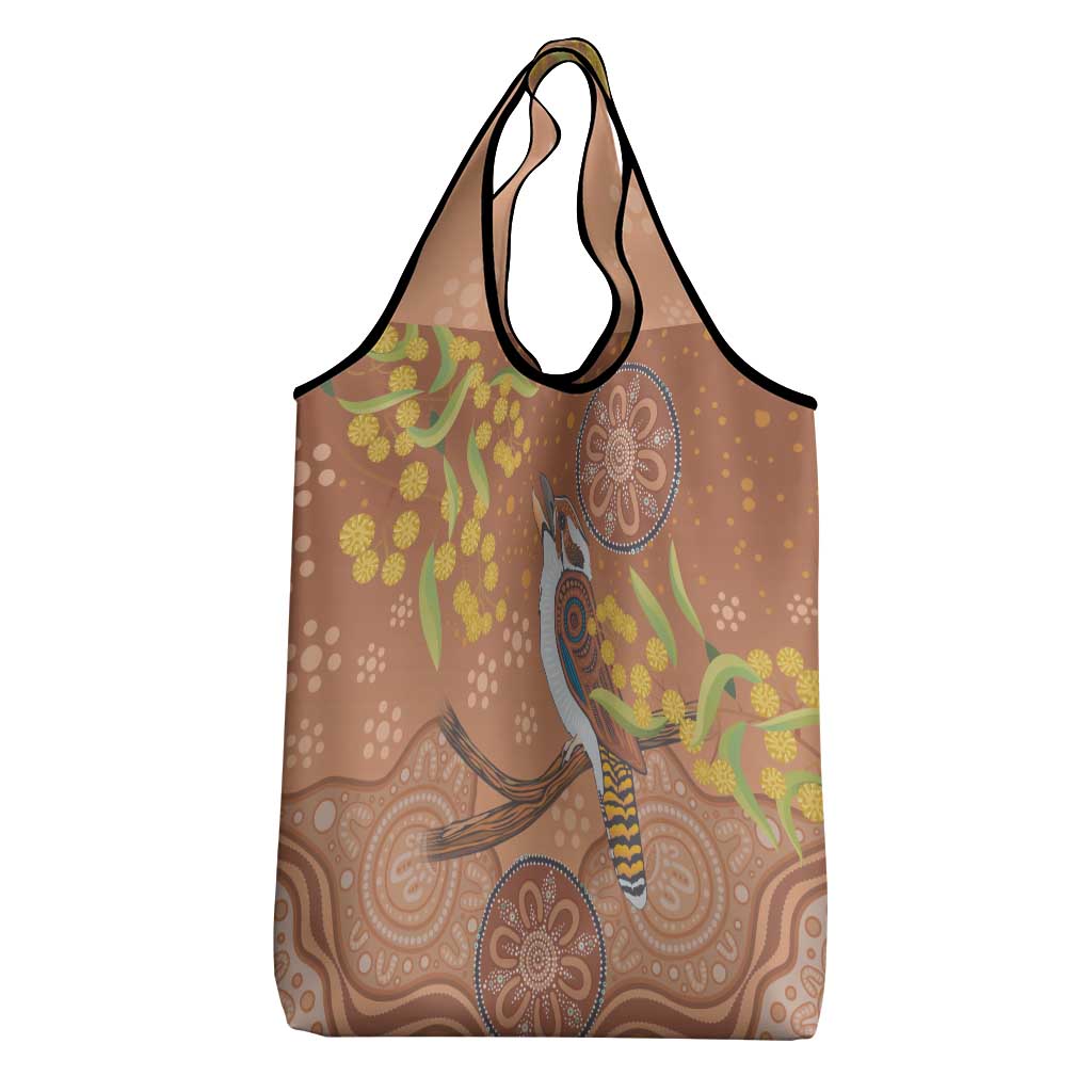 Kookaburra Aboriginal Dot Painting Grocery Bag