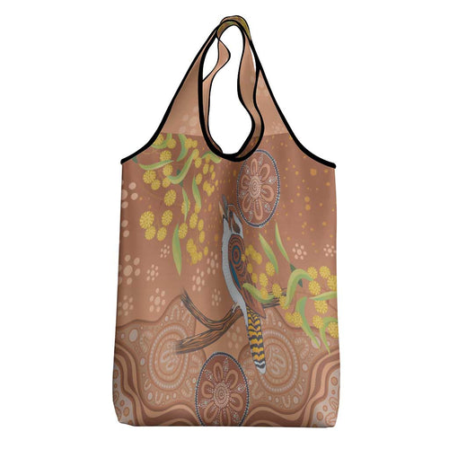 Kookaburra Aboriginal Dot Painting Grocery Bag
