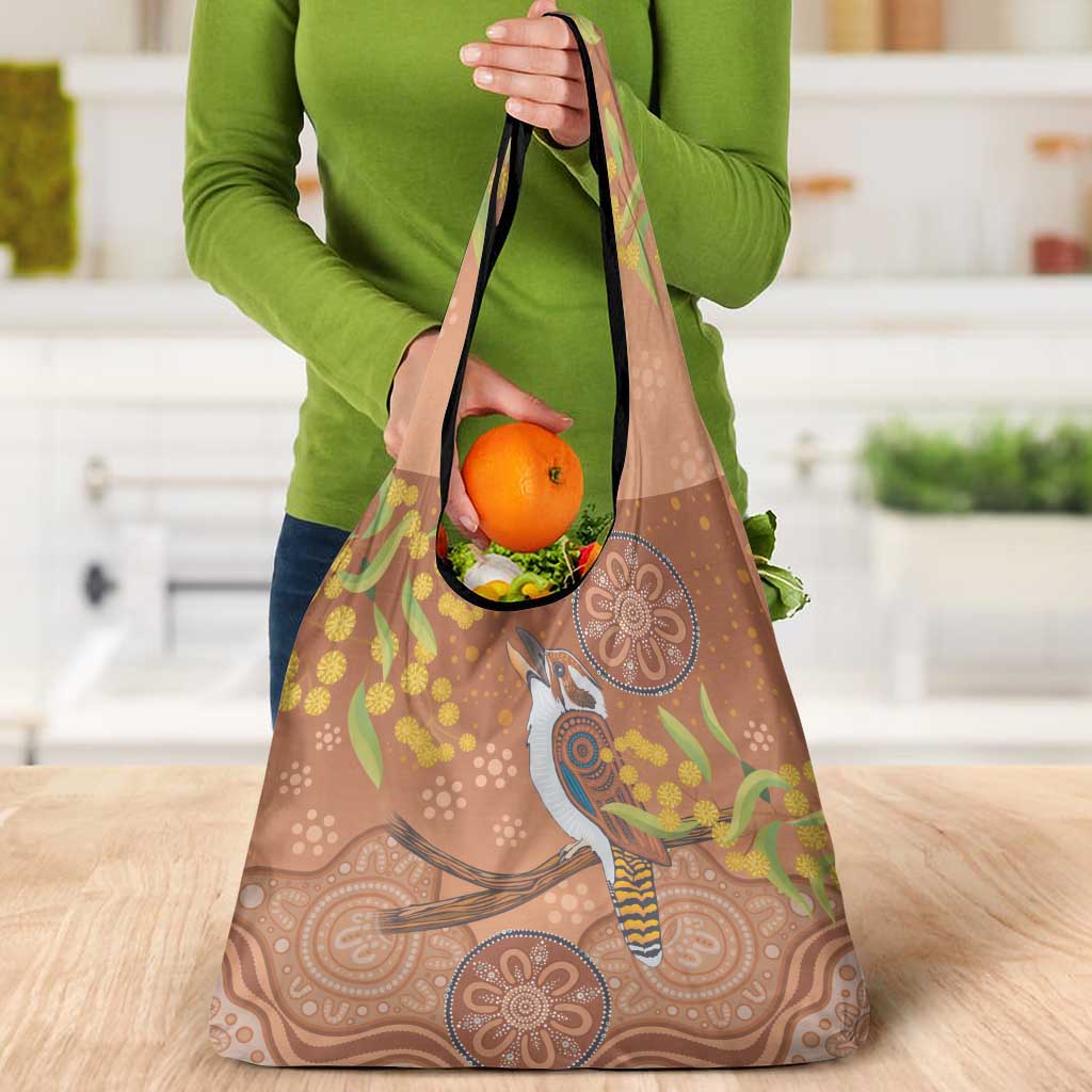 Kookaburra Aboriginal Dot Painting Grocery Bag