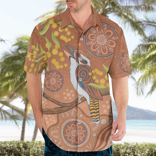 Kookaburra Aboriginal Dot Painting Hawaiian Shirt