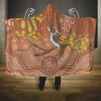 Kookaburra Aboriginal Dot Painting Hooded Blanket