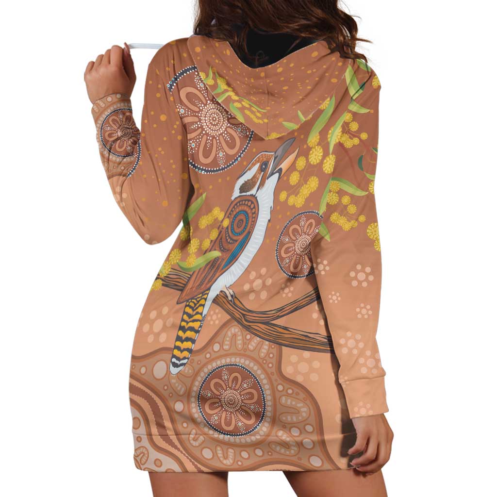 Kookaburra Aboriginal Dot Painting Hoodie Dress