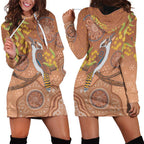 Kookaburra Aboriginal Dot Painting Hoodie Dress