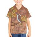 Kookaburra Aboriginal Dot Painting Kid Hawaiian Shirt