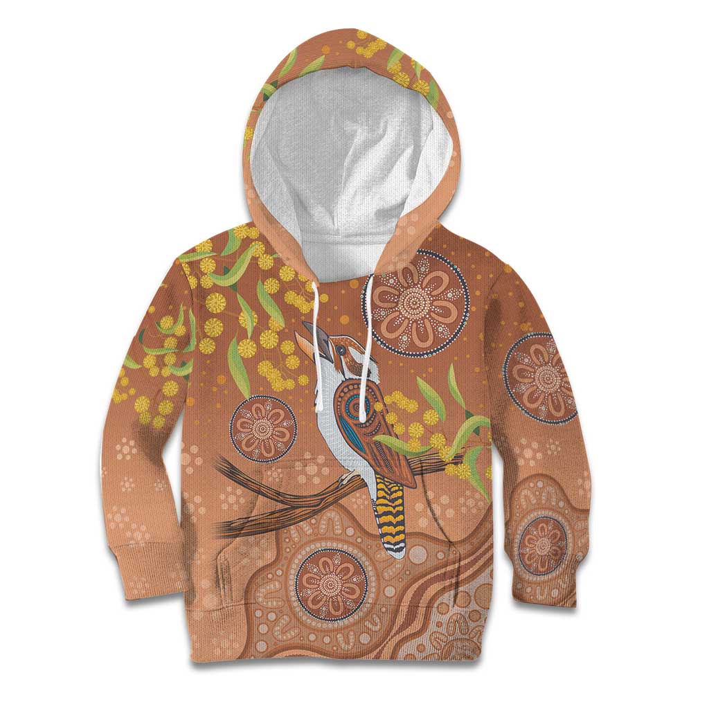 Kookaburra Aboriginal Dot Painting Kid Hoodie