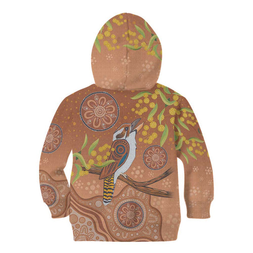 Kookaburra Aboriginal Dot Painting Kid Hoodie