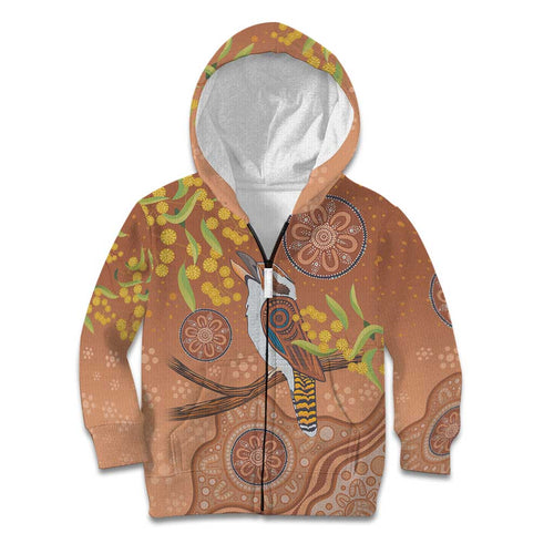 Kookaburra Aboriginal Dot Painting Kid Hoodie