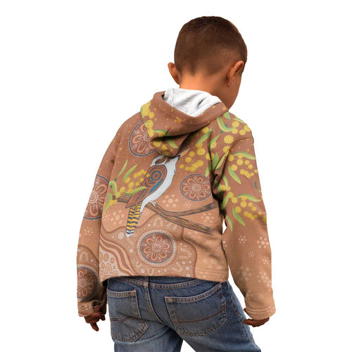 Kookaburra Aboriginal Dot Painting Kid Hoodie