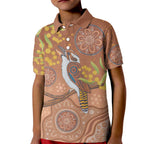 Kookaburra Aboriginal Dot Painting Kid Polo Shirt