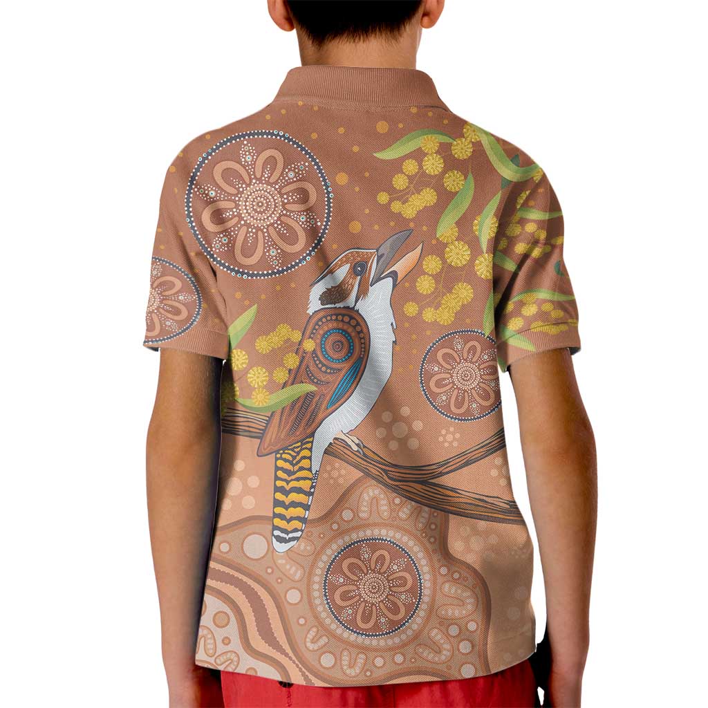 Kookaburra Aboriginal Dot Painting Kid Polo Shirt