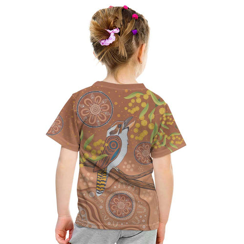 Kookaburra Aboriginal Dot Painting Kid T Shirt
