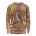 Kookaburra Aboriginal Dot Painting Long Sleeve Shirt