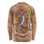 Kookaburra Aboriginal Dot Painting Long Sleeve Shirt