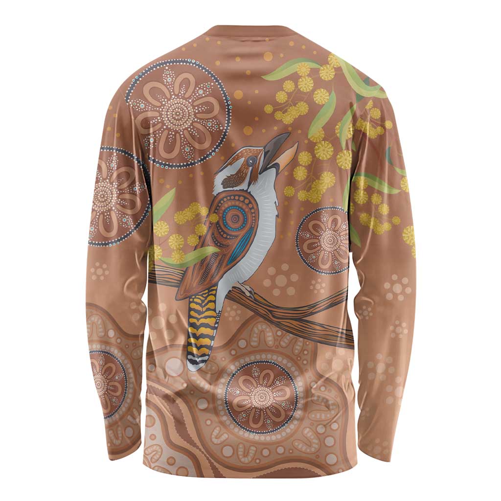 Kookaburra Aboriginal Dot Painting Long Sleeve Shirt