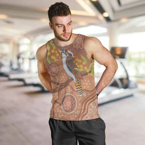 Kookaburra Aboriginal Dot Painting Men Tank Top